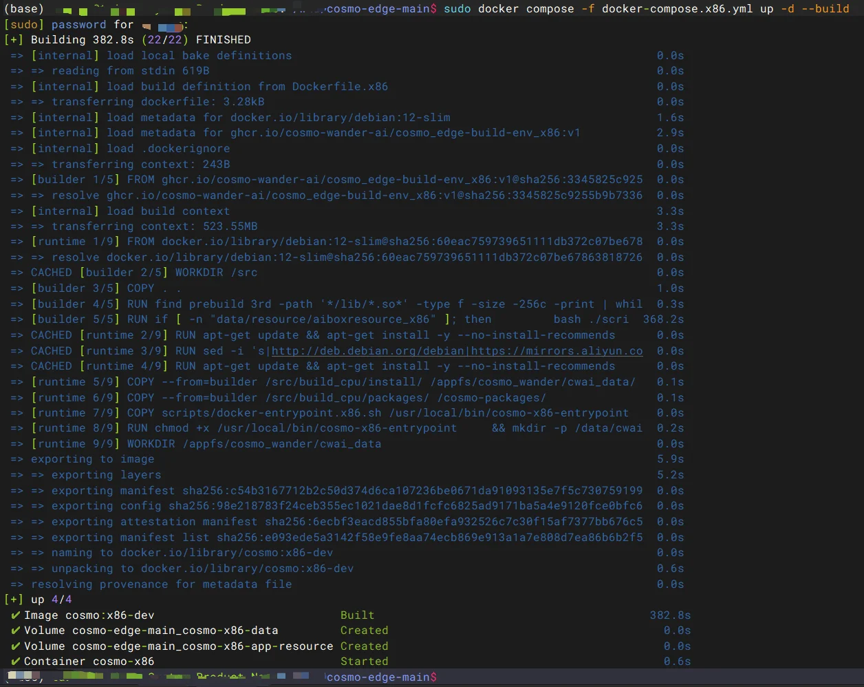 Docker building the CosmoEdge service images